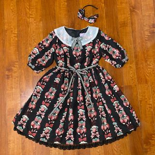 アンジェリックプリティー(Angelic Pretty)のAngelic Pretty Strawberry Doll OP＋カチューシャ(ひざ丈ワンピース)