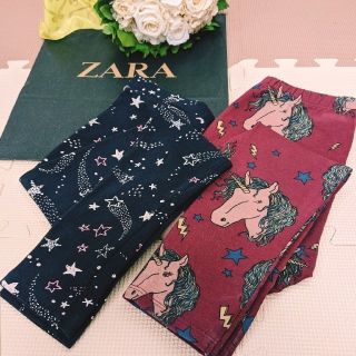 ザラキッズ(ZARA KIDS)の　りの様専用　ZARAキッズ　プリント柄　レギンス　120(パンツ/スパッツ)