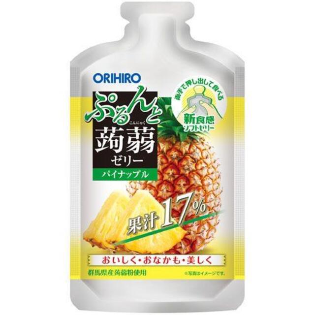 ORIHIRO(オリヒロ)のぷるんと蒟蒻ゼリーパウチショット　パイナップル味×24個 食品/飲料/酒の食品(菓子/デザート)の商品写真