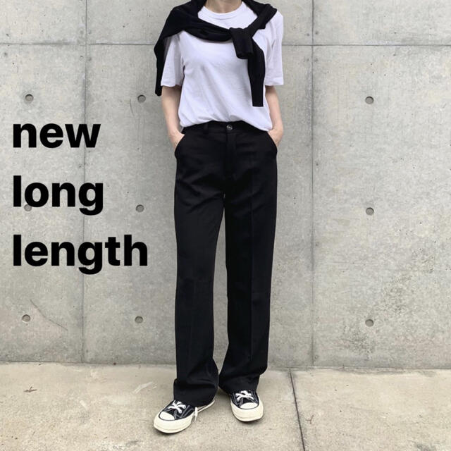 ok.soon ストレートスラックスblack long length ブラック