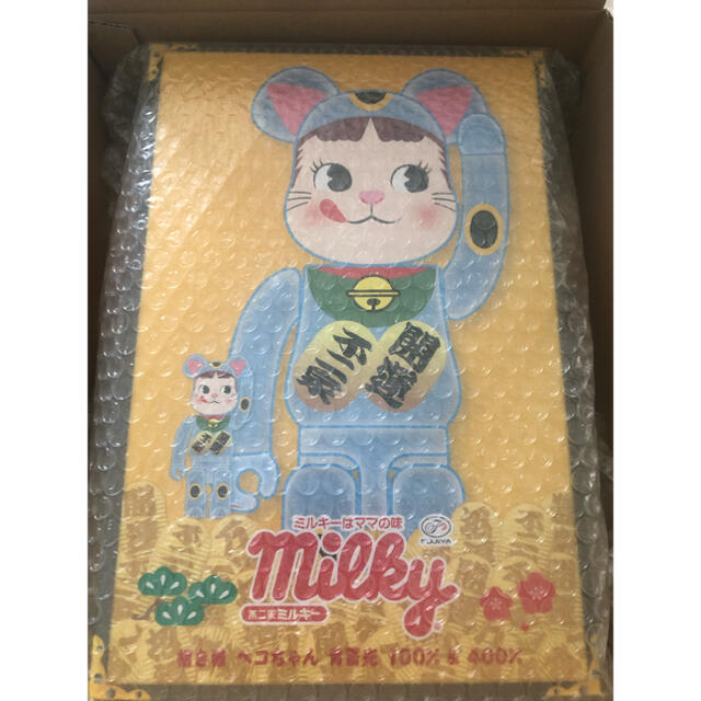 BE@RBRICK ベアブリック 招き猫 ペコちゃん 青蓄光 100％＆400％その他