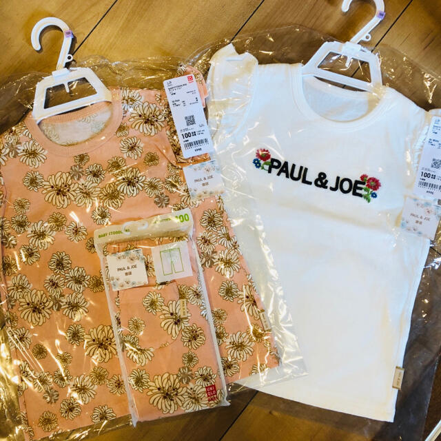 PAUL & JOE(ポールアンドジョー)の【専用1】ユニクロ　ポールアンドジョー　コラボ　Tシャツ　レギンス　100 キッズ/ベビー/マタニティのキッズ服女の子用(90cm~)(Tシャツ/カットソー)の商品写真