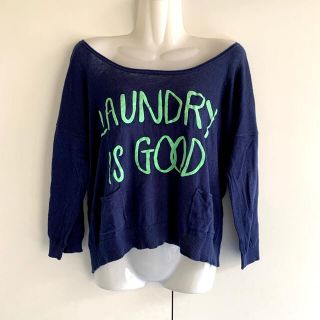 ランドリー(LAUNDRY)のネイビー★ロゴトップス　春服　春コーデ　カジュアル　ボーイッシュ　LAUNDRY(カットソー(長袖/七分))