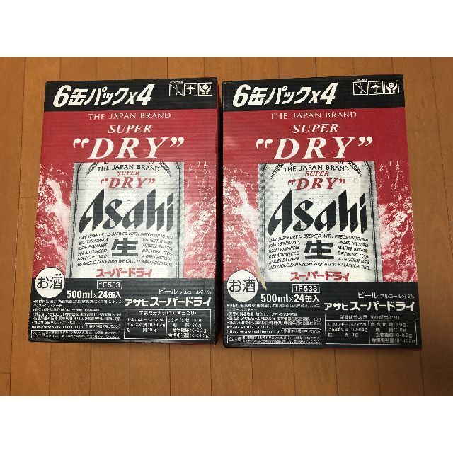 アサヒ(アサヒ)のアサヒ スーパードライ 500ml×48本(24缶入り×2箱) <<送料無料>> 食品/飲料/酒の酒(ビール)の商品写真