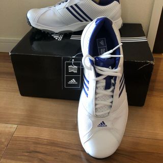 アディダス(adidas)のアディダス　ゴルフシューズ　新品　白×ブルー　23.5(シューズ)