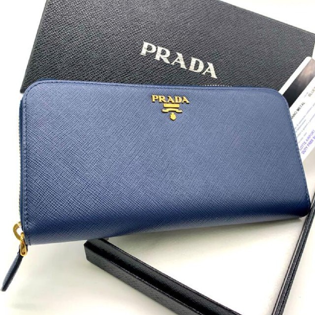 超美品✨鑑定済❤PRADA プラダ サフィアーノ メタル ラウンド 長財布