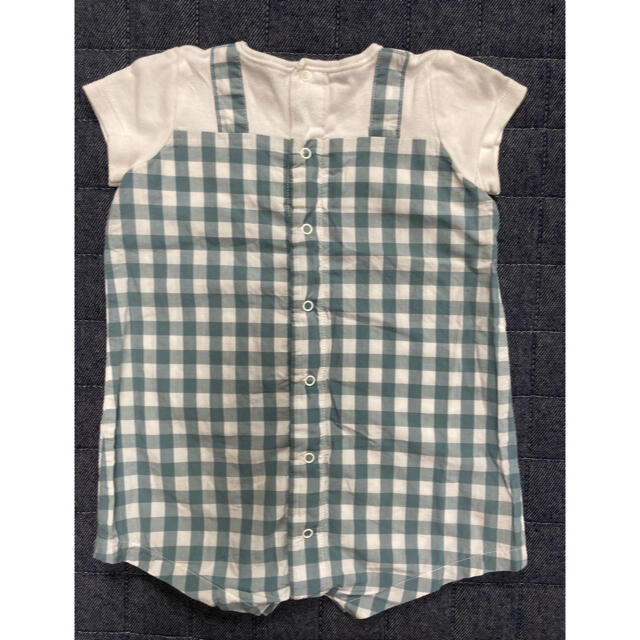 PETIT BATEAU(プチバトー)のプチバトー　チェック柄　半袖ロンパース　12m 74cm キッズ/ベビー/マタニティのベビー服(~85cm)(ロンパース)の商品写真