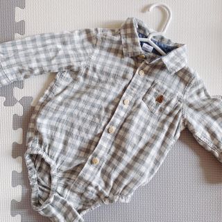 ベビーギャップ(babyGAP)のgap babygap チェックシャツ　ロンパース　ベビー服(ロンパース)