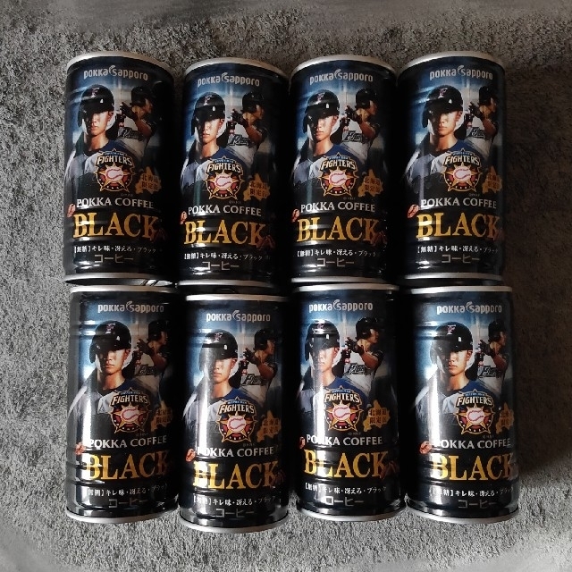 北海道日本ハムファイターズ(ホッカイドウニホンハムファイターズ)の西川遥輝 缶コーヒー ブラック 日本ハムファイターズ 北海道限定 缶のみ8つ スポーツ/アウトドアの野球(記念品/関連グッズ)の商品写真