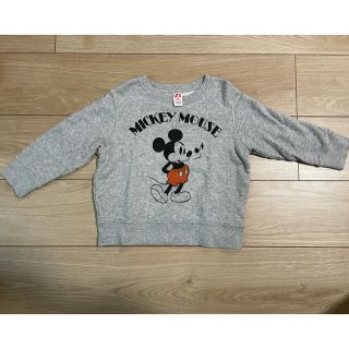 ディズニー(Disney)のミッキーマウス　グレー　トレーナー　100サイズ(Tシャツ/カットソー)