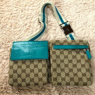 グッチ(Gucci)のGUCCI グッチウエストポーチ　ターコイズ(ボディバッグ/ウエストポーチ)