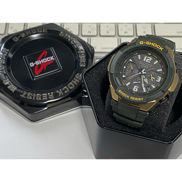 G-SHOCK/アーミーグリーン/ゴールド/GW-3000/箱付/電波/ソーラー