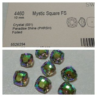 スワロフスキー(SWAROVSKI)のスワロフスキー ＃4460 パラダイスシャイン10mm ミスティックスクエア(各種パーツ)