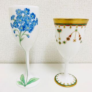 nakayama  ナカヤマ　ボーンチャイナ　陶器　ワイングラス　2個セット(グラス/カップ)