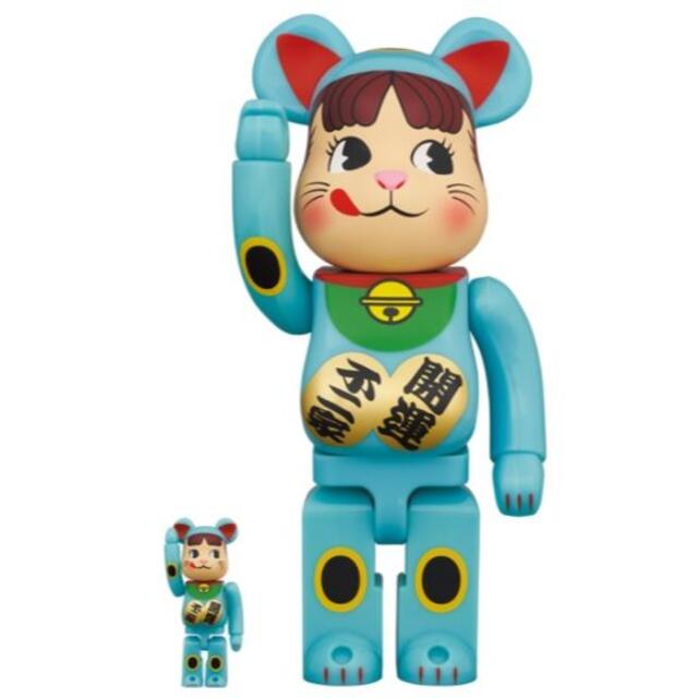 BE@RBRICK 招き猫 ペコちゃん 青蓄光 100％ ＆ 400％その他