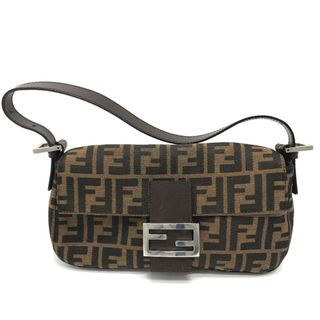 フェンディ(FENDI)のフェンディ FENDI マンマバケット 2321．26424 FFロゴ ズッカ柄  カバン フラップ 肩掛け ショルダーバッグ キャンバス/レザー ブラウン ブラウン系×シルバー金具(ショルダーバッグ)