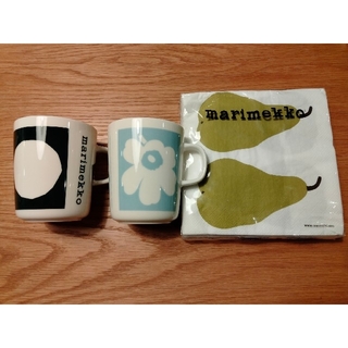 マリメッコ(marimekko)のマリメッコ CO-CREATEDマグカップ kivet unikko ナプキン(テーブル用品)