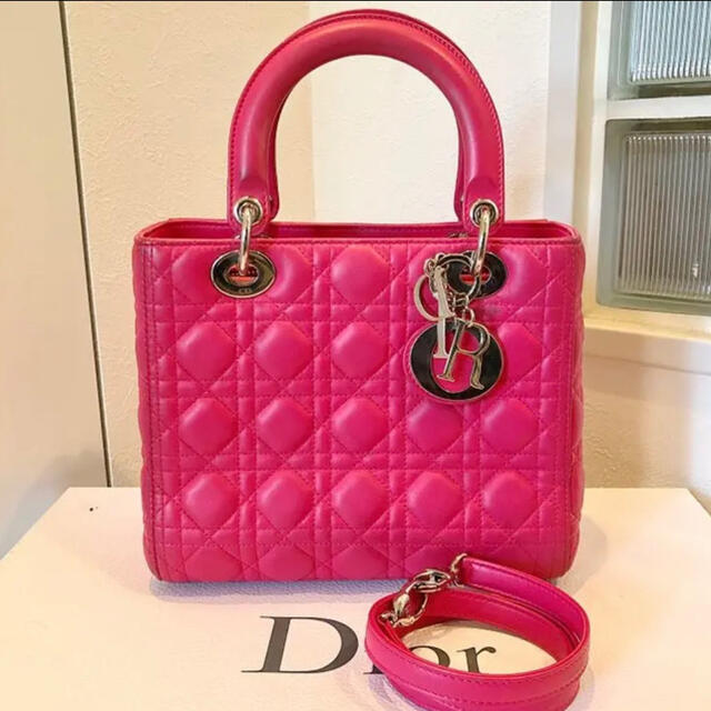 Dior ディオール レディディオール バッグ カナージュ ピンク - www