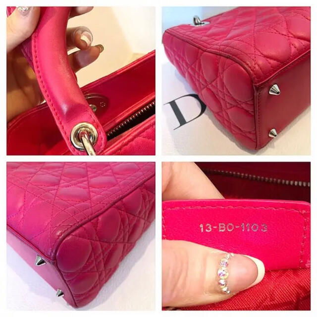Christian Dior(クリスチャンディオール)のDior ディオール レディディオール バッグ カナージュ ピンク レディースのバッグ(ハンドバッグ)の商品写真