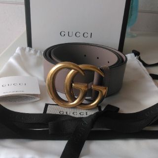 グッチ(Gucci)のGUCCIピンクベージュ　ゴールドGGベルト(ベルト)