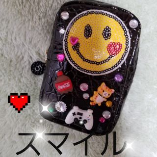 ニコちゃんデコタバコケース★5番チャーム付き(ポーチ)