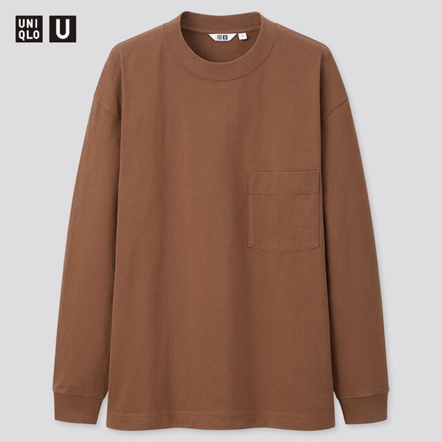 UNIQLO(ユニクロ)のユニクロ クルーネックT 長袖 UNIQLOU ダークブラウン M ユニクロu メンズのトップス(Tシャツ/カットソー(七分/長袖))の商品写真