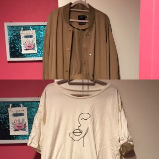 ザラ(ZARA)の韓国風Tシャツ&ロングMA-1(Tシャツ(半袖/袖なし))