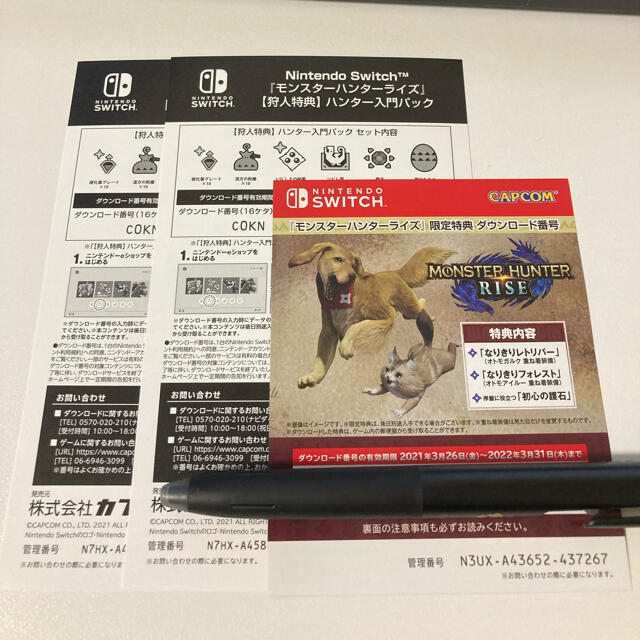 モンスターハンターライズ Switch ダウンロードコード 特典 | フリマアプリ ラクマ