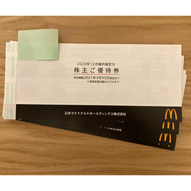 新作登場 マクドナルド 株主優待券 4冊 2021.9.30まで | www