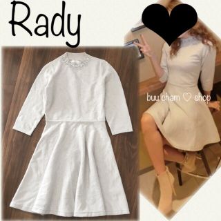 レディー(Rady)のRady♡フレアニットワンピース ビジュー(ミニワンピース)