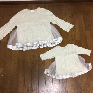 プティマイン(petit main)のプティマイン  親子コーデ　お揃いトップス　チュールチュニック(Tシャツ/カットソー)