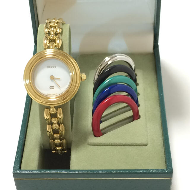 2.美品 グッチ GUCCI 時計 チェンジベゼル-