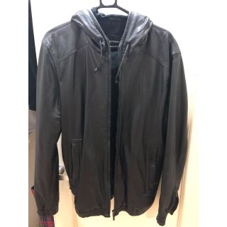 エンポリオアルマーニ(Emporio Armani)のエンポリオアルマーニ　フードレザージャケット　中古(レザージャケット)