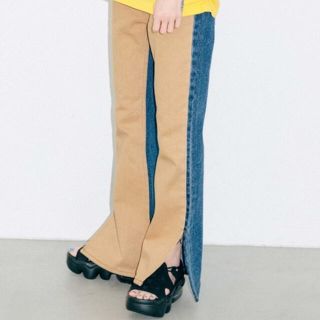 エックスガール(X-girl)のX-girl  BI-COLOR FLARE PANTS エックスガール(カジュアルパンツ)