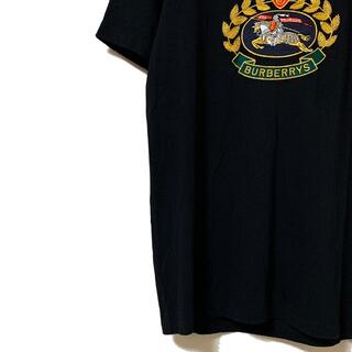BURBERRY - バーバリー ホースマーク ロゴ 刺繍 半袖 Tシャツ M 黒 