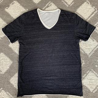 MENZ-STYLE フェイクレイヤード Tシャツ メンズ　チャコール　LL(Tシャツ/カットソー(半袖/袖なし))
