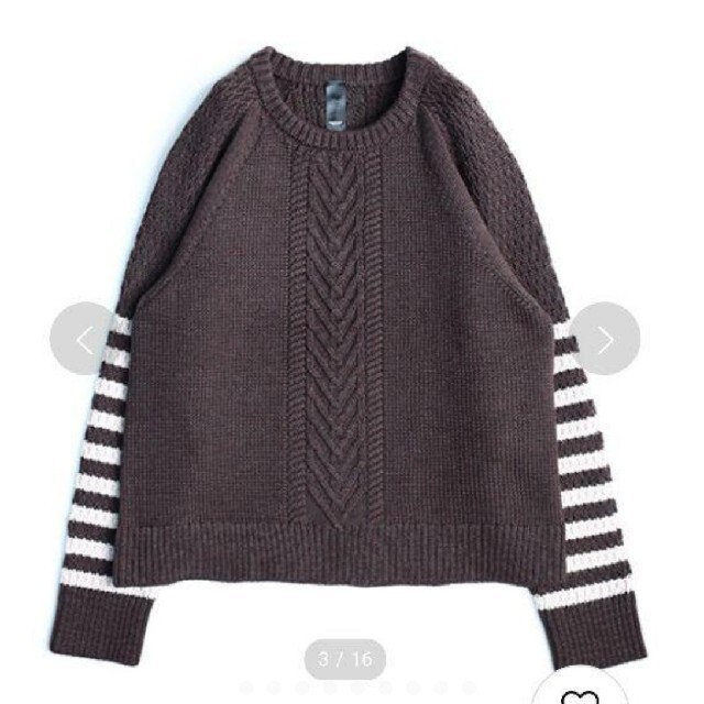 トップス未使用 SHAREEF BORDER SLEEVE PULL-OVER knit