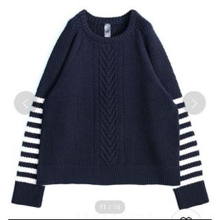 シャリーフ(SHAREEF)の未使用 SHAREEF BORDER SLEEVE PULL-OVER knit(ニット/セーター)