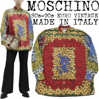 モスキーノ(MOSCHINO)の★美品★MOSCHINO★モスキーノ★80s〜★総柄 シャツ★イタリア製★S★(シャツ)