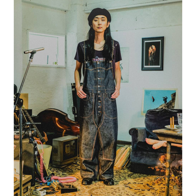 JOHN LAWRENCE SULLIVAN(ジョンローレンスサリバン)の菅田将暉さん着用！SUGARHILL Classic Denim Overall メンズのパンツ(サロペット/オーバーオール)の商品写真