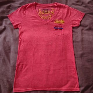 マウジー(moussy)のMOUSSY マウジー刺繍 チェーンステッチ Vネック半袖 カットソー T(Tシャツ(半袖/袖なし))