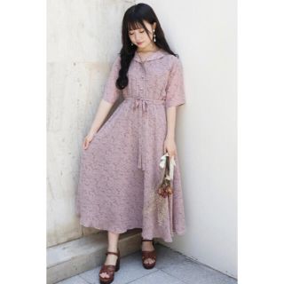 フィント(F i.n.t)のFi.n.tフィント 前あき開衿花柄ワンピース(ロングワンピース/マキシワンピース)