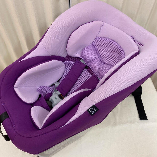 ◆くにちゃん様専用◆美品☆エールべべ　キュートフィックス　グレープ　ISOFIX キッズ/ベビー/マタニティの外出/移動用品(自動車用チャイルドシート本体)の商品写真