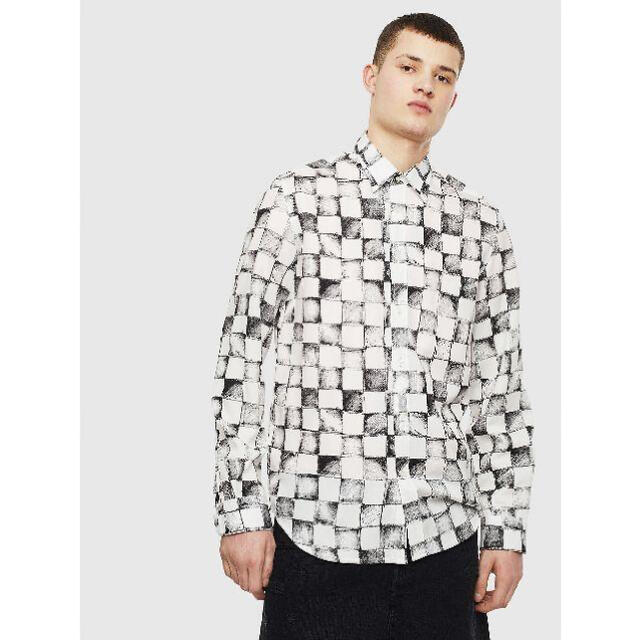 DIESEL - DIESEL ディーゼル シャツ チェックシャツ 白の通販 by
