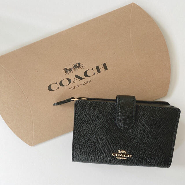 COACH折り財布　黒　定番シリーズ　コーチCOACH