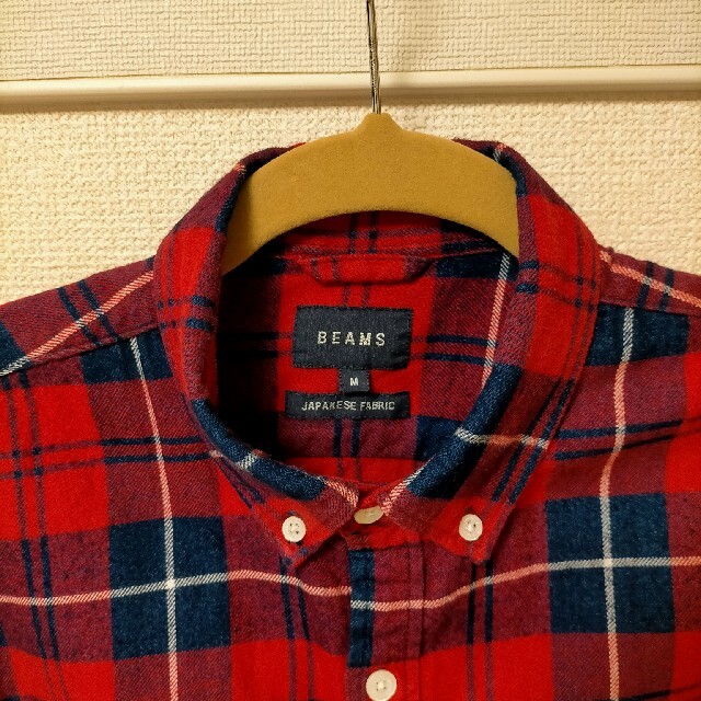 BEAMS(ビームス)のBEAMS ネルシャツ M 赤 メンズのトップス(シャツ)の商品写真