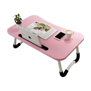 テーブル 折りたたみローテーブル ローデスク 座卓 PCデスク ピンク(テーブル/チェア)