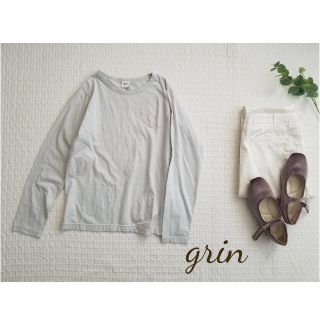 ナチュラルランドリー(NATURAL LAUNDRY)の新品未使用✨ grin  ベーシック天竺 ドット ロングTシャツ 3(Tシャツ(長袖/七分))