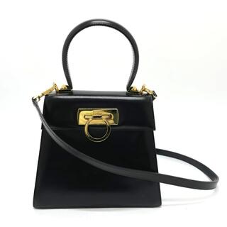 サルヴァトーレフェラガモ(Salvatore Ferragamo)のサルヴァトーレフェラガモ Salvatore Ferragamo ショルダーバッグ  AQ-212193 ガンチーニ 2WAY ハンドバッグ ハンドバッグ レザー ブラック(ハンドバッグ)