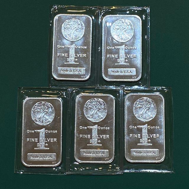低価2023 1オンス銀インゴット5枚セット（ウォーキングリバティ）の通販 by maruK's shop｜ラクマ 